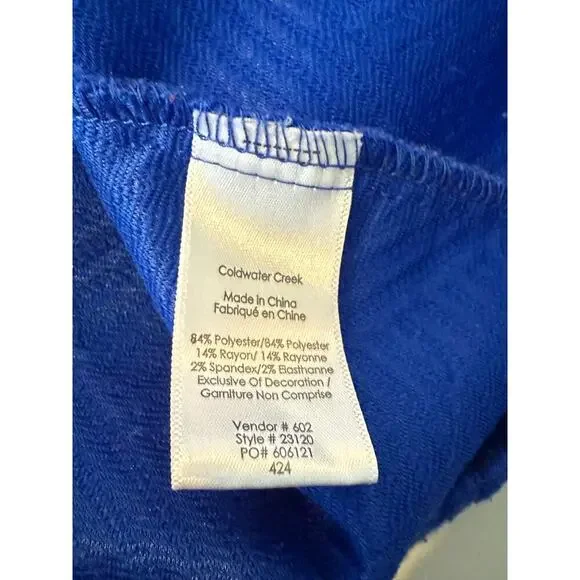 Coldwater Creek Soft Impressions Shirt Jacket Royal Blue Button Down Size 2X - Picture 5 of 9